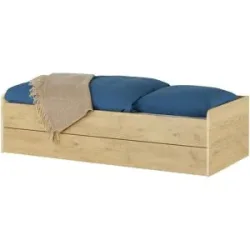 Höffner Stauraumbett  Grow Up ¦ holzfarben ¦ Maße (cm): B: 127 H: 54,5