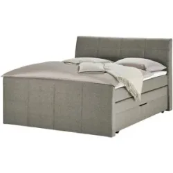 Höffner Boxspringbett mit Bettkasten und Topper Baron ¦ beige ¦ Maße (cm): B: 188 H: 124