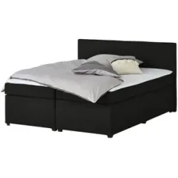 Höffner Boxspringbett  Countess ¦ schwarz ¦ Maße (cm): B: 187 H: 104