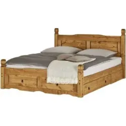 Höffner Massivholz-Bettgestell  Veracruz ¦ holzfarben ¦ Maße (cm): B: 191 H: 116 T: