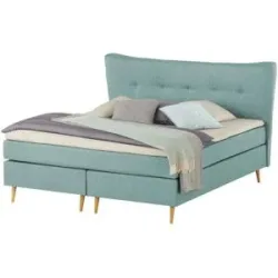 Höffner Boxspringbett  Ferill ¦ blau ¦ Maße (cm): B: 197 H: 122