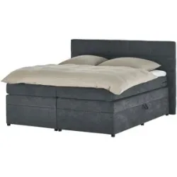 Höffner Boxspringbett mit Bettkasten Suffolk ¦ grau ¦ Maße (cm): B: 204 H: 124