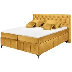 meinBett Boxspringbett  Pembroke ¦ gelb ¦ Maße (cm): B: 200 H: 121