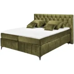 meinBett Boxspringbett  Pembroke ¦ grün ¦ Maße (cm): B: 200 H: 121