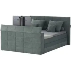 uno TV-Boxspringbett mit motorischer TV-Halterung Dillon ¦ grau ¦ Maße (cm): B:
