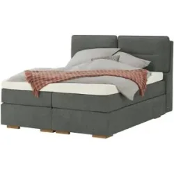 Wohnwert Boxspringbett mit Bettkasten Dormian Besta ¦ grau ¦ Maße (cm): B: 160