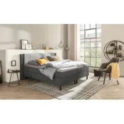 Höffner Motor-Boxspringbett  Synda ¦ grau ¦ Maße (cm): B: 180 H: 107