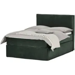 Boxspringbett 140 x 200 cm mit trendigem Keder Boxi Urban ¦ grün ¦ Maße