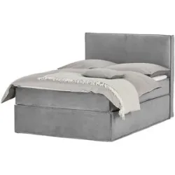 Boxspringbett 140 x 200 cm mit trendigem Keder Boxi Urban ¦ grau ¦ Maße