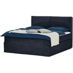 Boxspringbett mit trendigem Keder Boxi Urban ¦ blau ¦ Maße (cm): B: 160 H: