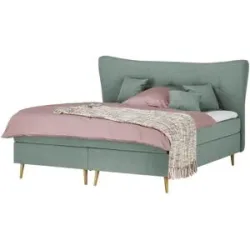 Höffner Boxspringbett  Ferill ¦ türkis/petrol ¦ Maße (cm): B: 197 H: 122