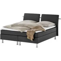 Höffner Boxspringbett  Krom ¦ schwarz ¦ Maße (cm): B: 212 H: 122
