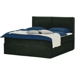 Boxspringbett 160 x 200 cm mit trendigem Keder Boxi Urban ¦ grün ¦ Maße