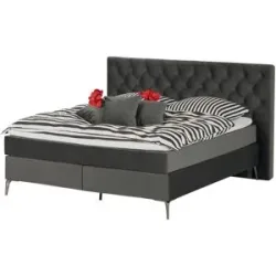Wohnwert Boxspringbett  Laesa ¦ grau ¦ Maße (cm): B: 220 H: 122