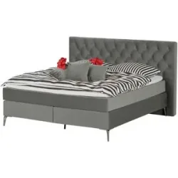 Wohnwert Boxspringbett  Laesa ¦ grau ¦ Maße (cm): B: 200 H: 122