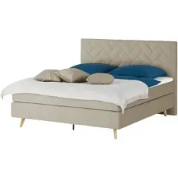 Höffner Boxspringbett  Weave ¦ beige ¦ Maße (cm): B: 140 H: 122