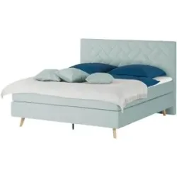 Höffner Boxspringbett  Weave ¦ blau ¦ Maße (cm): B: 200 H: 122
