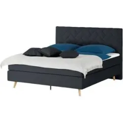 Höffner Boxspringbett  Weave ¦ schwarz ¦ Maße (cm): B: 140 H: 122