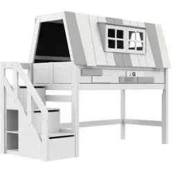 Lifetime Abenteuerbett mit Treppe  My Hangout ¦ weiß ¦ Maße (cm): B: 261 H: 196