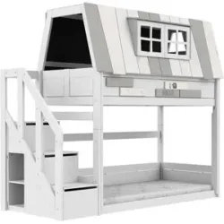 Lifetime Niedriges Abenteuerbett mit Treppe  My Hangout ¦ weiß ¦ Maße (cm): B: