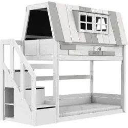 Lifetime Niedriges Abenteuer Etagenbett mit Treppe  My Hangout ¦ weiß ¦ Maße