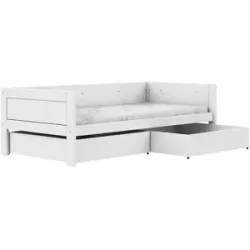 Lifetime Einzelbett mit Doppelbettkasten  Basis ¦ weiß ¦ Maße (cm): B: 207 H: 64