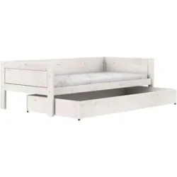 Lifetime Einzelbett mit Bettkasten  Basis ¦ weiß ¦ Maße (cm): B: 207 H: 64 T: