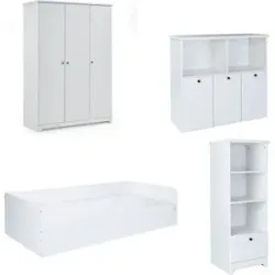 Höffner Kinderzimmer 4er-Set  Thilo ¦ weiß ¦ Maße (cm): B: 487 H: 189