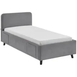 Höffner Polsterbett  Cosy ¦ grau ¦ Maße (cm): B: 102 H: 90