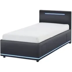 Höffner Polsterbett  Light ¦ schwarz ¦ Maße (cm): B: 98 H: 90