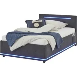 Höffner Polsterbett  Light ¦ grau ¦ Maße (cm): B: 128 H: 90