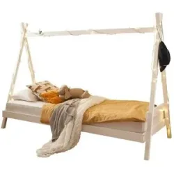 Höffner Zeltbett  Sora ¦ weiß ¦ Maße (cm): B: 95 H: 213