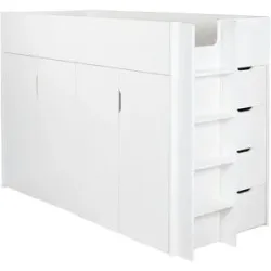 Mia & Mo Hochbett mit Stauraum  Tarah ¦ weiß ¦ Maße (cm): B: 217 H: 150,6 T: