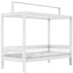 Lifetime Einzelbett mit Dachkonstruktion  Breeze ¦ weiß ¦ Maße (cm): B: 207 H: