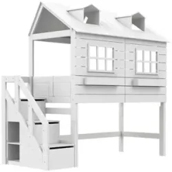 Lifetime Halbhohes Hausbett  Lake House ¦ weiß ¦ Maße (cm): B: 259 H: 242 T: