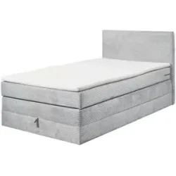 Höffner Boxspringbett  Lumb ¦ grau ¦ Maße (cm): B: 121 H: 107 T: 209.0