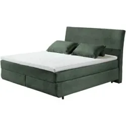 Höffner Boxspringbett  Kent ¦ grün ¦ Maße (cm): B: 185 H: 126