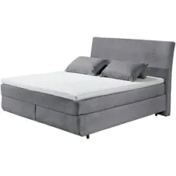 Höffner Boxspringbett  Kent ¦ grau ¦ Maße (cm): B: 185 H: 126