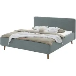 Höffner Polsterbett mit Bettkasten Mattis ¦ blau ¦ Maße (cm): B: 181 H: 105