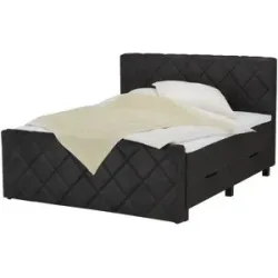 Höffner Boxspringbett  Shropshire ¦ grau ¦ Maße (cm): B: 180 H: 112