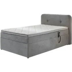 Höffner Boxbett elektrisch mit Stauraum  Rutland ¦ grau ¦ Maße (cm): B: 110 H: 104