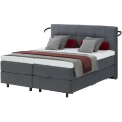 SCHÖNER WOHNEN Kollektion Motor Boxspringbett mit Bettkasten Vita ¦ grau ¦ Maße