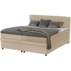 Höffner Boxbett mit Bettkasten Bruno ¦ beige ¦ Maße (cm): B: 146 H: 106