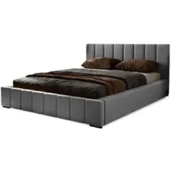 Höffner Polsterbett mit Stauraum  Nelia ¦ grau ¦ Maße (cm): B: 215 H: 90