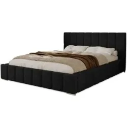 Höffner Polsterbett mit Stauraum  Ayr ¦ schwarz ¦ Maße (cm): B: 195 H: 100