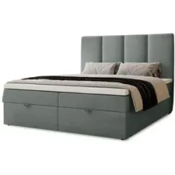 Höffner Boxbett mit Stauraum  Macclesfield ¦ grau ¦ Maße (cm): B: 201 H: 110