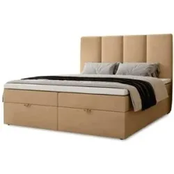 Höffner Boxbett mit Stauraum  Macclesfield ¦ beige ¦ Maße (cm): B: 121 H: 110
