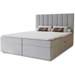 Höffner Boxbett mit Stauraum  Nelia ¦ grau ¦ Maße (cm): B: 142 H: 124