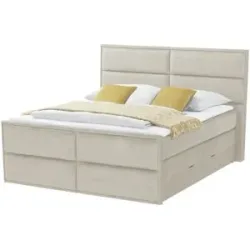 Höffner Boxspringbett mit Bettkasten Crocco ¦ beige ¦ Maße (cm): B: 197 H: 136
