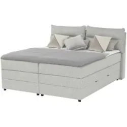 Höffner Boxspringbett mit Bettkasten Neto ¦ grau ¦ Maße (cm): B: 193 H: 109